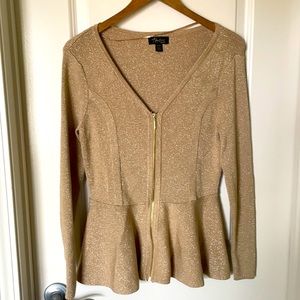 Women’s gold peplum top